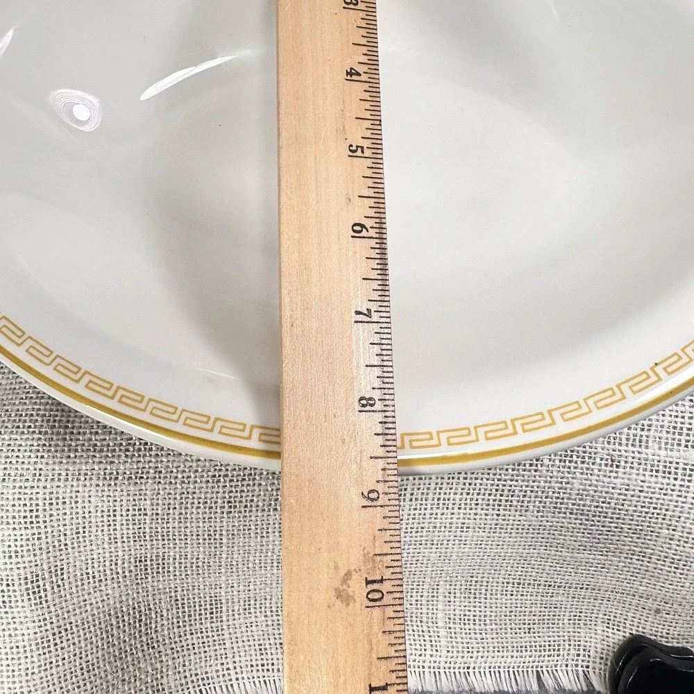 Homer Laughlin Ivory China Gold Greek Key Oval Vegetable‎ Serving Bowl 12